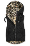 Oboustranná vesta s leopardím vzorem černá
