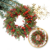 Vánoční věnec na dveře, červená/zelená, 45 cm