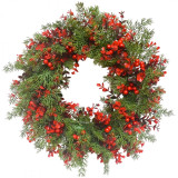 Vánoční věnec na dveře, červená/zelená, 45 cm