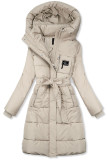 Ecru zimní bunda s páskem