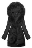 Zimní bunda s odepínací umělou kožešinou černá