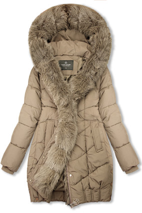 Hnědá zimní bunda s kožešinou