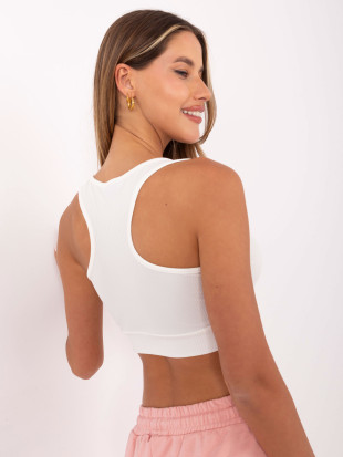 RUE PARIS Ecru krátký top