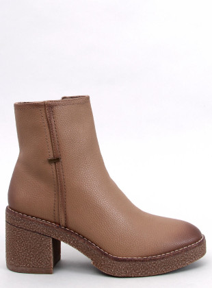 Dámské kozačky na gumovém podpatku hnědé
