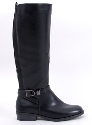 Černé kozačky z ekokůže