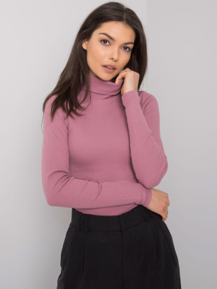 Starorůžový pruhovaný dámský rolák