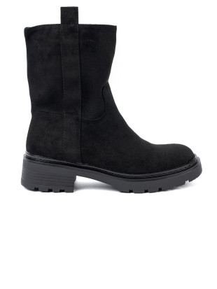 Stylové kotníkové kozačky s hrubou černou podrážkou