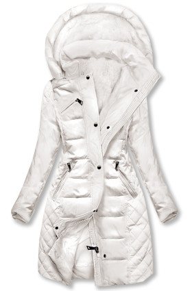 Teplá prošívaná bunda v ecru barvě