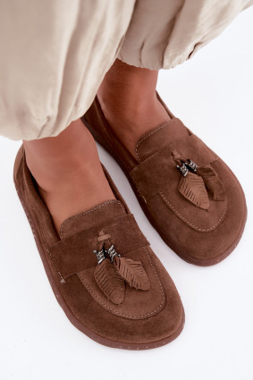 Barefoot mokasíny z přírodního semiše, hnědé