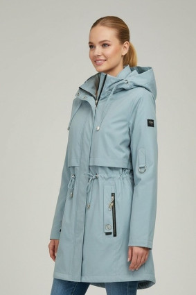 Baby blue jarní parka s odepínatelnou kapucí