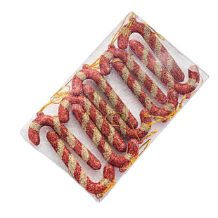 Vánoční ozdoba - červené lízátka, 10 kusů