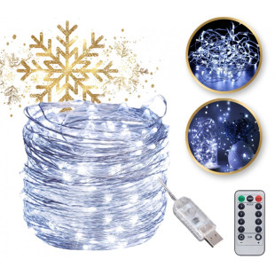 Vánoční světla - 200 LED, 20m, bílá