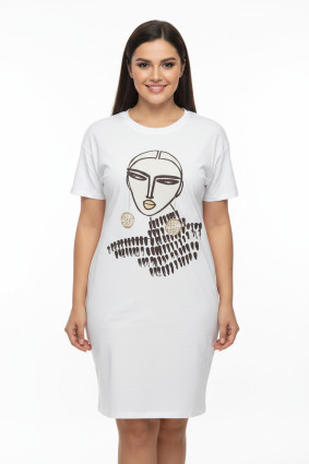 Bílé plus size šaty MODEL