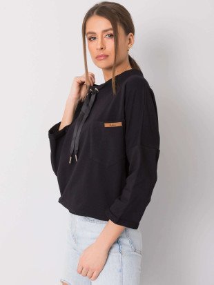 Černá oversize bavlněná mikina