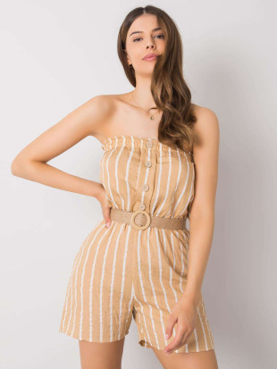 Béžovo-bílý dámský overal