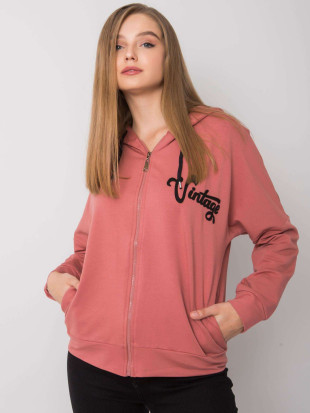 Tmavě růžová rozepínací mikina s kapucí