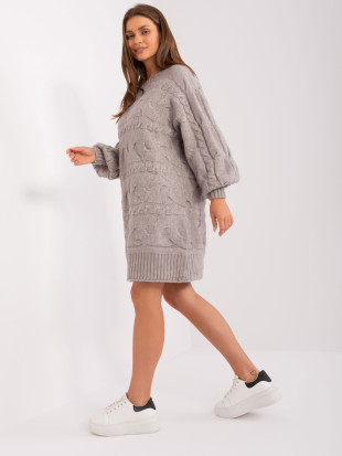 Šedé oversize pletené šaty/pulovr