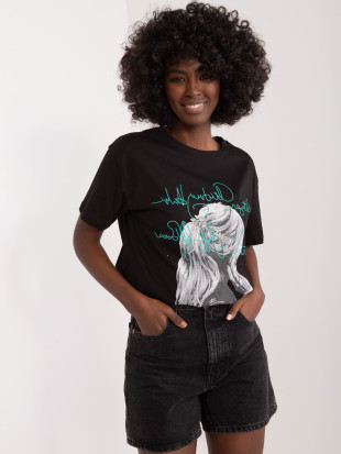 Stylové černé tričko s potiskem