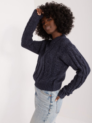 Stylový grafitový svetr s dlouhým rukávem