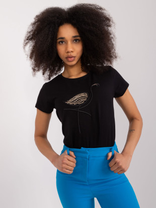 Černé tričko s aplikací