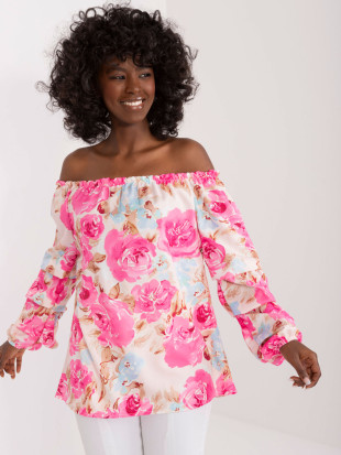 Růžová blůza s květinovým vzorem