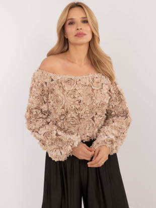 Elegantní béžová blůza s dlouhým rukávem
