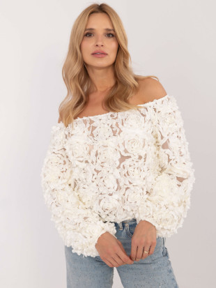 Elegantní blůza s dlouhým rukávem v ecru