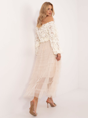 Elegantní béžová tylová sukně