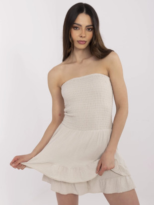 Béžový overal s volánky