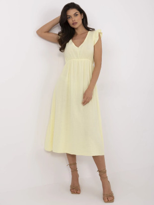 Světle žluté midi šaty