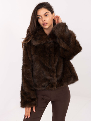 Elegantní zimní bunda v tmavě hnědé barvě