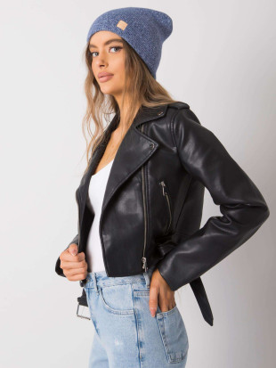 Tmavě modrá zimní melírovaná čepice