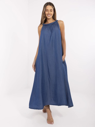Maxi oversize šaty v tmavě modré barvě