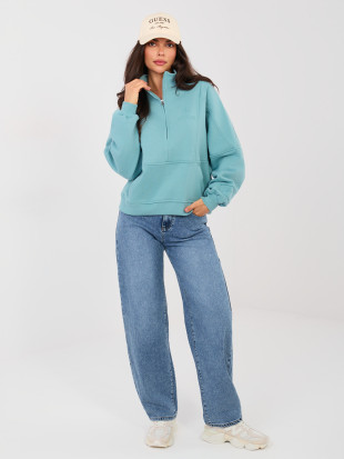 Dámské balloon fit džíny s vysokým pasem, tmavě modré