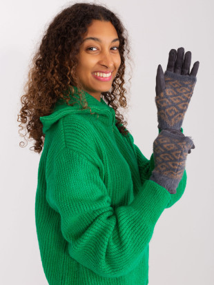 Stylové rukavice v tmavě šedé barvě