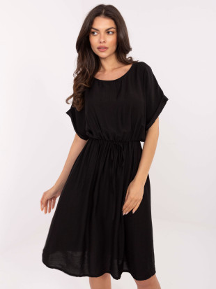 Černé letní šaty s krátkým rukávem