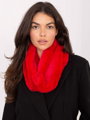 Červený hladký dámský nákrčník z polyesteru