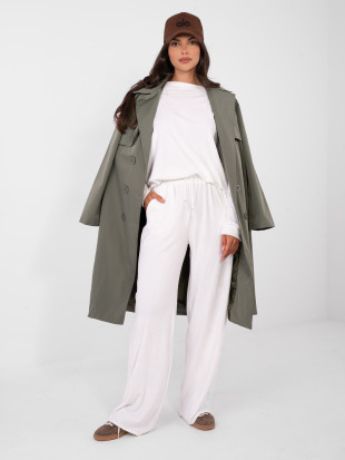 Dámská souprava ecru s dlouhým rukávem a ozdobnými detaily