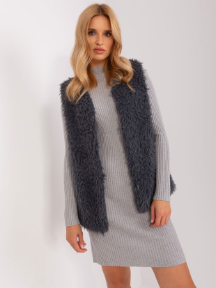 Grafitová dámská vesta s podšívkou