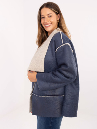 Stylová tmavě modrá přechodná bunda