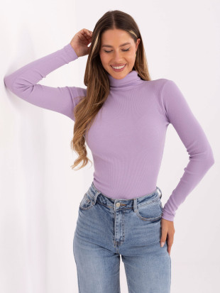 Dámský pruhovaný rolák fialový