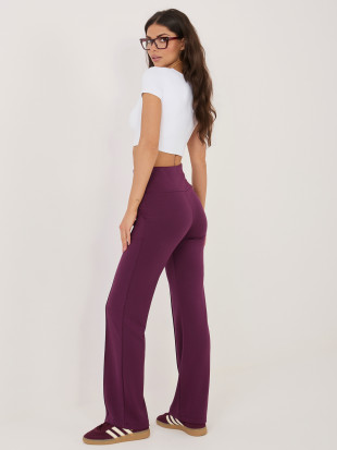 Tmavě fialové sportovní kalhoty s rovným střihem