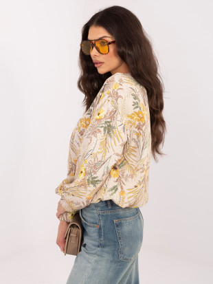 Žlutá květovaná bomber bunda s podšívkou