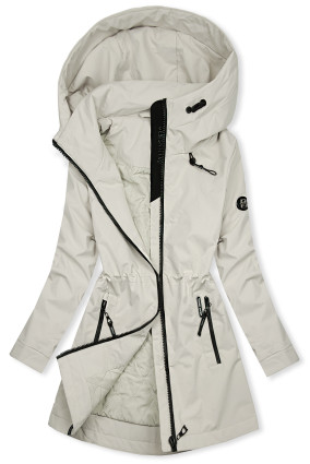 Krémová jarní parka s vysokým límcem
