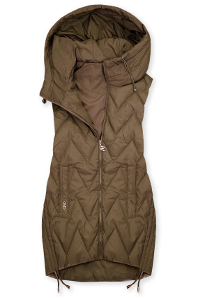 Čokoládově hnědá prodloužená vesta