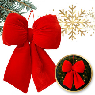 Červená vánoční mašle 29x33 cm