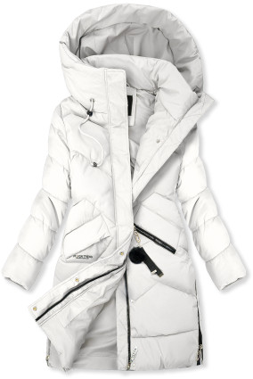 Bílá zimní bunda s kapucí FROST
