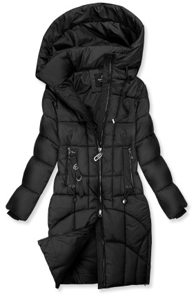 Prodloužená dámská zimní bunda černá