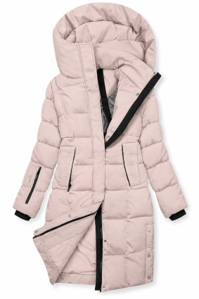 Růžová teplá zimní bunda DESIGN